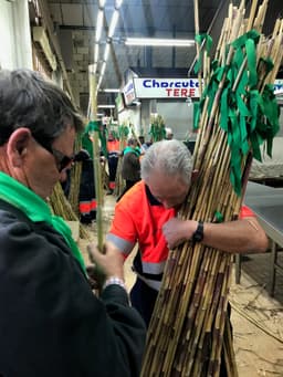 Reparto de cañas y cintas